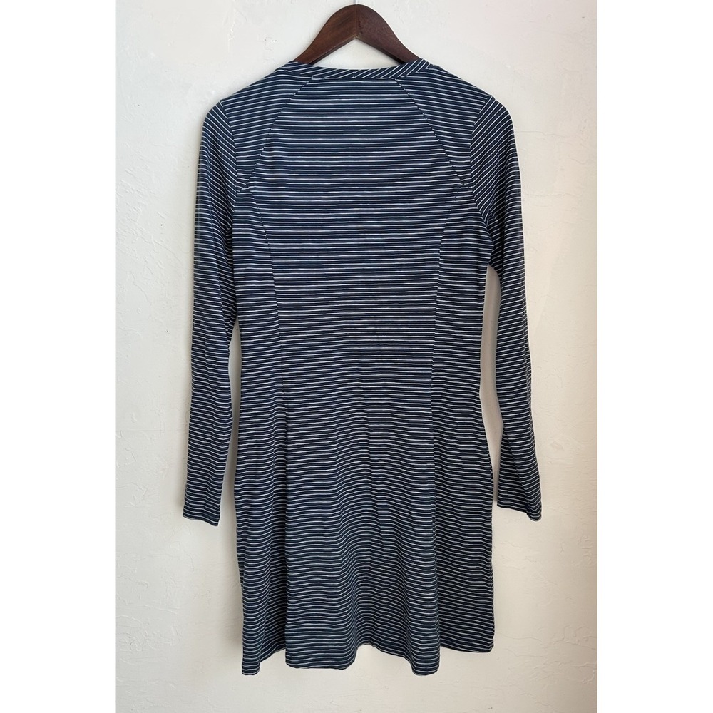 Toad & Co Windmere Dress S Striped Blue Organic Cotton Long Sleeve Casual - Picture 2 of 6
